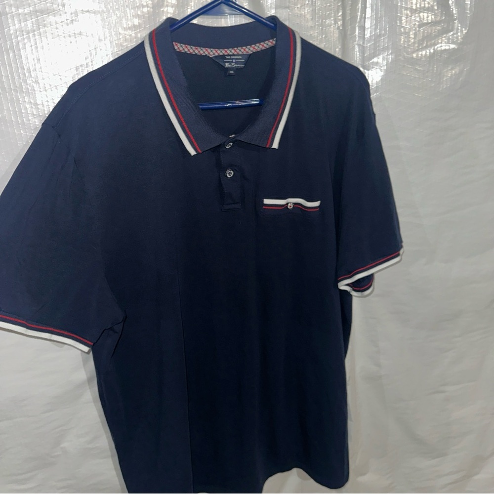 Ben Sherman Dark Blue Polo with Red and White Trim